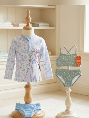 Disney Frozen & Wonder Nation 2T NWT Toddler Swimsuit Bundle